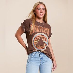NWT Merch Traffic Pink Floyd Band T-Shirt Brown Size Large Oversized